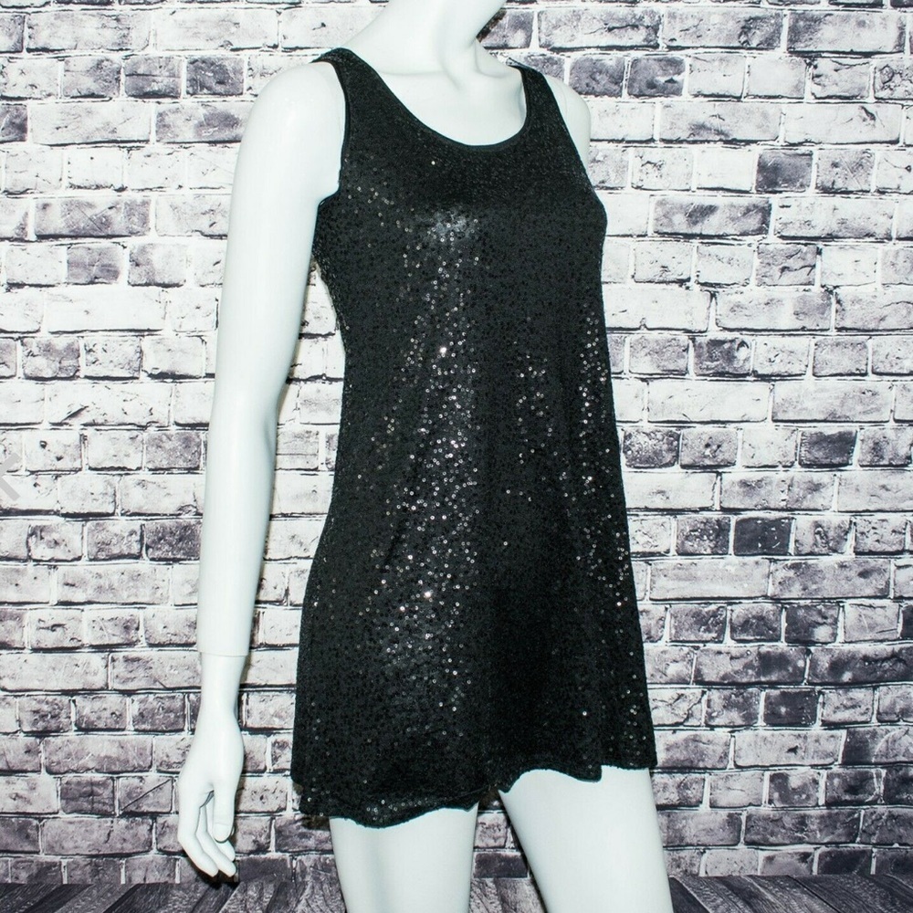 Eileen Fisher 100% Silk Sequin Mini Dress - Picture 2 of 6